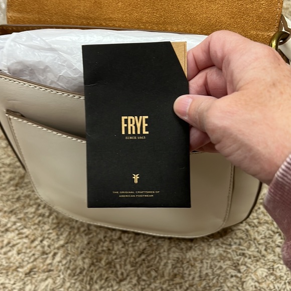 FRYE Harness Small Saddle Crossbod Purse HandBag Off White DB486 - Picture 5 of 7